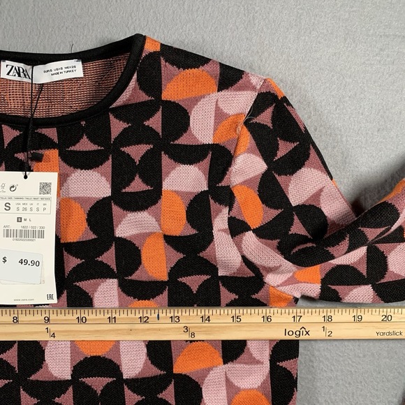 NWT Zara Geometric Jacquard Sweater Size S - Picture 7 of 8